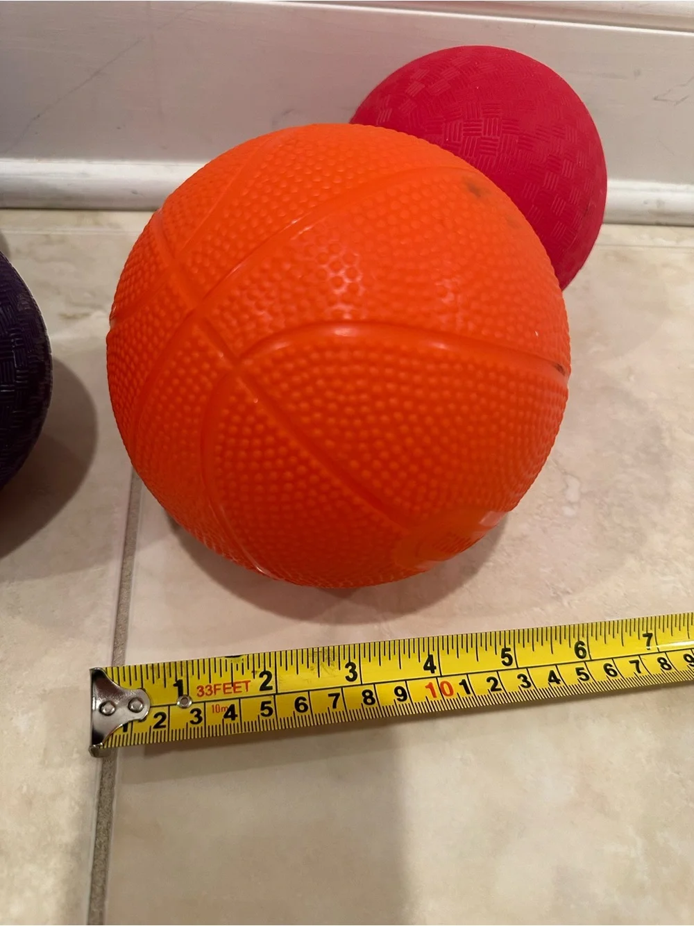 Set of Four Colorful Rubber Playground Balls - Orange, Blue, Pink, Navy Catch